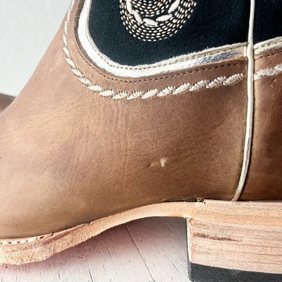 Lane RODEO HOUSTON Mens Cowboy Boots Size 12B Brown Leather Western Blunt Toe - Picture 5 of 14